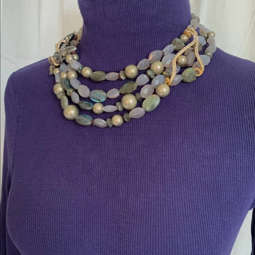 ALEXIS BITTAR • Iconic NEW Maldivian Gemstone Cluster Hand Knotted Necklace